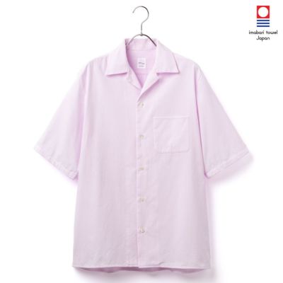 今治タオル プレミアムパイル メンズ カジュアルシャツ 半袖 オープンカラー ピンク ｈａｄａｅオンラインショップ